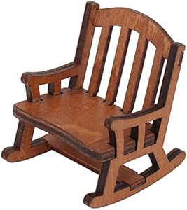 Dollhouse Recliner, 1:12 Eye Catching Composite Wood Dollhouse Rocking Chair for Dollhouse (Large(10.4x7.1in)) Zerodis