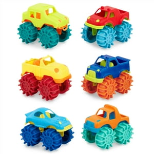 Battat Mini Monster Wheelies 6 Small Trucks Indoor & Outdoor, Toddler and Preschool Toys Battat