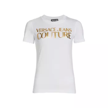 Хлопковая футболка с логотипом Institutional Versace Jeans Couture