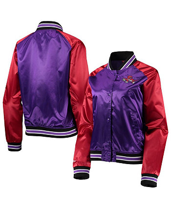 Женская фиолетовая атласная куртка Toronto Raptors Hardwood Classics Raglan Full-Snap Mitchell & Ness
