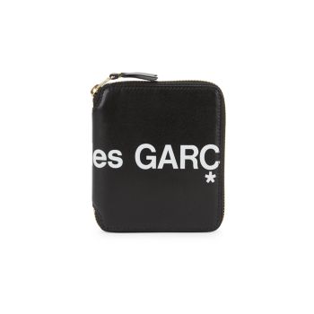 Огромный кожаный кошелек на молнии с логотипом Comme des Garcons Play