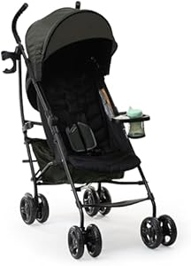 Summer Infant 3Dlite Convenience Stroller, Black – Lightweight, with Aluminum Frame, Large Seat Area, Mesh Siding, 4 Position Recline, Extra Large Storage Basket – for Travel Summer Infant