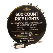 Kurt Adler 600-Light 49-Ft. Warm White LED Rice Light Set Kurt Adler