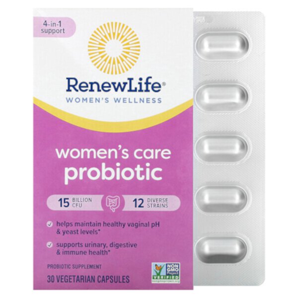 Пробиотики для женщин, 15 миллиардов КОЕ, 30 вегетарианских капсул - Renew Life Renew Life