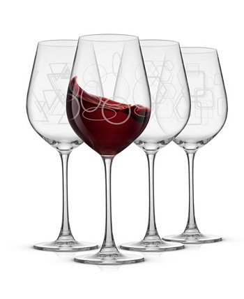 Бокалы для белого вина Geo с геометрическим дизайном, 4 предмета JoyJolt
