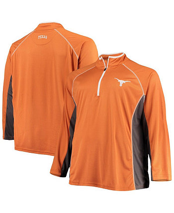 Мужская оранжевая куртка Texas Longhorns с текстурированной молнией на четверть и четверть реглан Profile