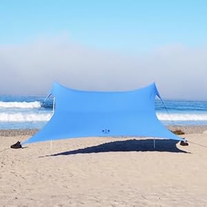 Neso Gigante - Portable Beach Tent - Ideal to Enjoy with Family and Friends - UPF 50+, Water-Resistant, and Lightweight - Teal, 11' x 11' Neso