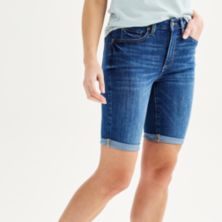Женские джинсовые шорты-бермуды Sonoma Goods For Life® с подвернутыми манжетами SONOMA