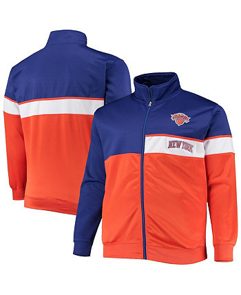 Мужская синяя и оранжевая спортивная куртка New York Knicks Big and Tall с застежкой-молнией во всю длину Profile