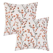 Four Seasons Decoration Throw Floral Pattern Pillow Cases 2 Pcs 18&#34; X 18&#34; Unique Bargains