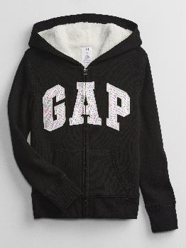 Детский худи с логотипом Gap на подкладке из шерпы Gap Factory