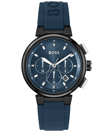 Мужские часы One Blue с силиконовым ремешком, 44 мм BOSS