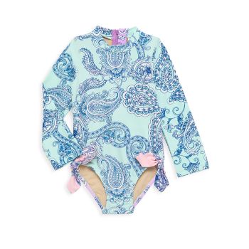 Baby's &amp; Little Girl's UPF 50+ Paisley One-Piece Swimsuit Shade critters