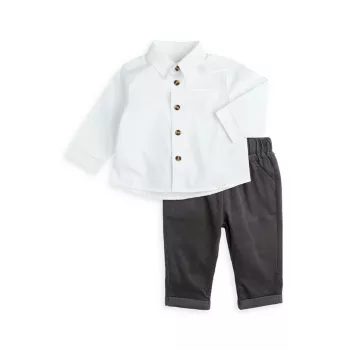 Рубашка из поплина для маленьких мальчиков &amp; Комплект вельветовых брюк Firsts by Petit Lem