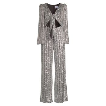 Sequined Tie-Front Jumpsuit ONE33 SOCIAL