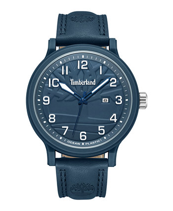 Мужские кварцевые часы Driscoll темно-синие из натуральной кожи 46 мм Timberland