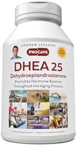 ANDREW LESSMAN DHEA 25 mg - 60 Capsules - The Most Abundantly Produced Hormone in The Body-Dehydroepiandrosterone (DHEA). Supports Healthy Hormone Synthesis, Metabolism, Balance. No Additives Andrew Lessman