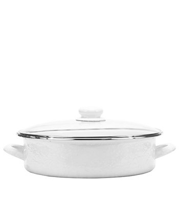 Коллекция посуды Solid White Enamelware 8 Quart Saute Pan Golden Rabbit