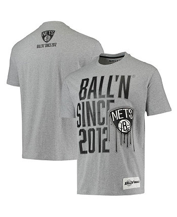 Мужская футболка Heather Grey Brooklyn Nets с 2012 года BALL'N
