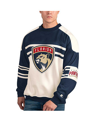 Мужской белый флисовый пуловер с круглым вырезом Florida Panthers Defense Starter