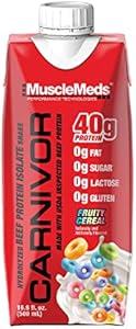 MuscleMeds Carnivor Ready to Drink Protein, Lactose Free, Sugar Free, 40g Isolate Protein, Muscle Building, Recovery, RTD, Chocolate 16.9 Fl Oz (Pack of 12) MuscleMeds