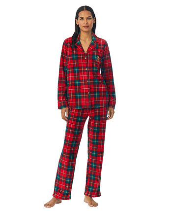 Женские 2 шт. Упакованный пижамный комплект из флиса с принтом Ralph Lauren