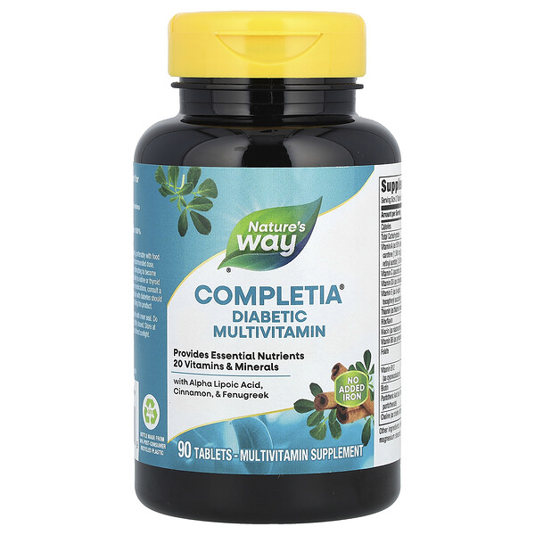 Completia, Диабетический Мультивитамин - 90 таблеток - Nature's Way Nature's Way
