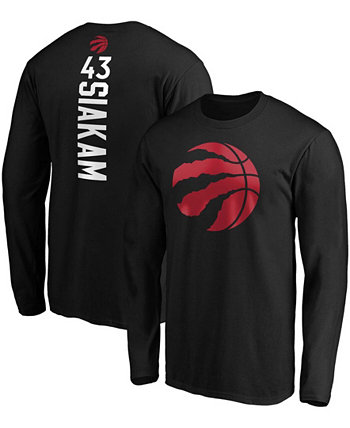 Мужская футболка с длинным рукавом Pascal Siakam Black Toronto Raptors Team Playmaker Name and Number Fanatics