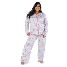 Плюс размер Nite Nite by Munki Munki Пижамная рубашка с длинным рукавом и пижамные штаны Комплект для сна Nite Nite by Munki Munki