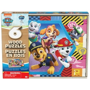 Spin Master Games, 6-Pack Of Paw Patrol Wood Jigsaw Puzzles for Kids Ages 3 and up Spin Master Games