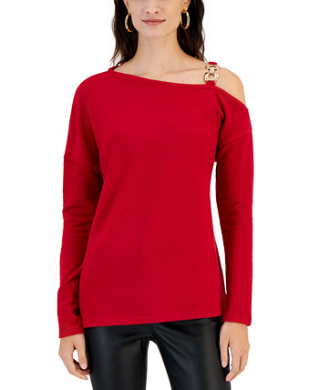 Women's Embellished Cold-Shoulder Sweater Willow Drive