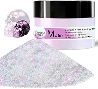 Matio Interference Mica Powder, 1.06oz/ 30g Berserk Moon Chrome Powder, Pearlescent Effect Color Shift Pigment for Epoxy Resin, Makeup Shimmer, Nail Polish, Soap Dye, Candle Making, Paint, Slime Matio