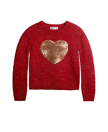 Свитер Little Girls Glitter Heart Sweater, созданный для Macy's Epic Threads