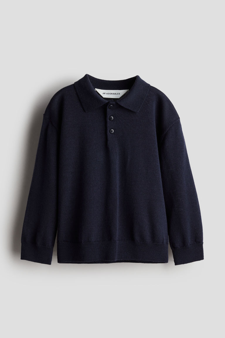 Детский Свитер H&M Fine-Knit Wool Polo H&M