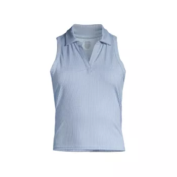 Рубашка-поло без рукавов Glacé + Infinity из трикотажа в рубчик K-Swiss