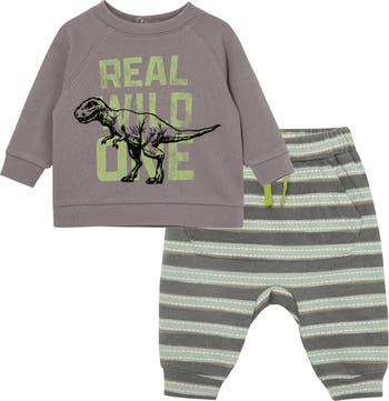 T-Rex Cotton Graphic Sweatshirt & Pants Set PEEK ESSENTIALS