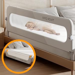 Foldable Toddler Bed Rails - Kids Guard Bumper for Crib Safe Bed Side Rail for Twin Queen King Full Size Beds 32inch Strenkitech