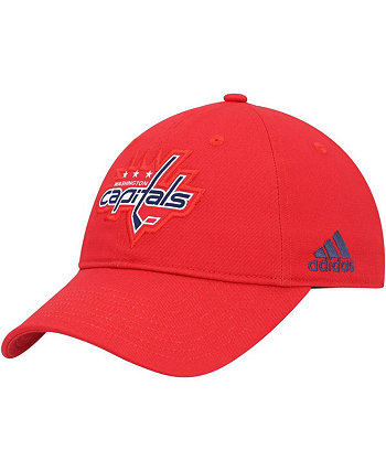 Мужская красная регулируемая кепка Washington Capitals Primary Logo с напуском Adidas