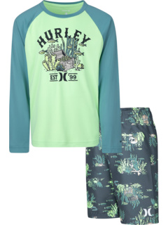 UPF 50+ Short Sleeve T-Shirt & Swim Trunk Two-Piece Set (Little Kid) Hurley