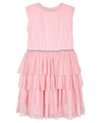 Многоярусное плиссированное сетчатое платье для девочек-подростков Pink & Violet