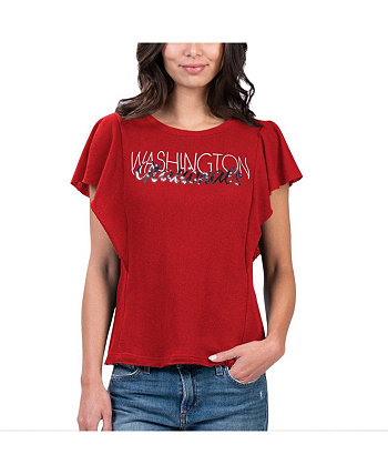 Женская красная футболка Washington Nationals Crowd Wave G-III