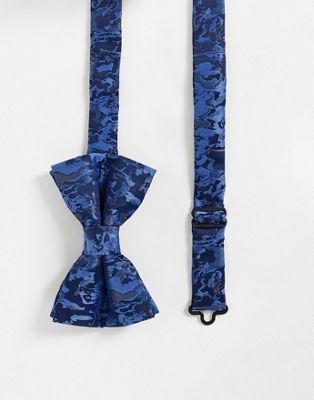 Темно-синий галстук-бабочка с мраморным жаккардом ASOS DESIGN - NAVY ASOS DESIGN