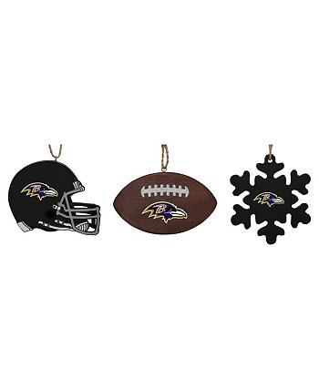 Набор из трех шлемов, футбольного мяча и украшений в виде снежинок The Baltimore Ravens Memory Company