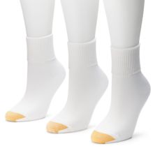 GOLDTOE® 3 шт. Ультрамягкие носки с отворотом и круглым вырезом - для женщин GOLDTOE