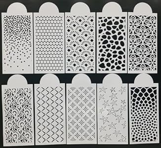 Alinacutle 10PC Reusable Plastic Stencils Painting Templates Art Drawing Stencil Templates for Scrapbooking Cookie Tile Furniture Wall Floor Decor Drawing Tracing DIY Art Alinacutle