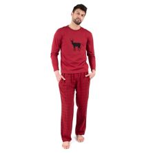 Мужские пижамы Leveret, фланелевые брюки с хлопковым верхом и оленями Leveret