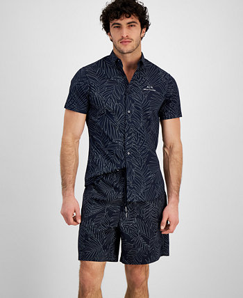Мужская рубашка на пуговицах с пальмовым принтом, созданная для Macy's Armani