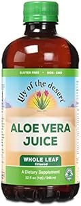 Lily of the Desert Aloe Vera Juice - Whole Leaf Filtered Aloe Vera Drink, Non-GMO Aloe Juice with Natural Digestive Enzymes for Gut Health, Stomach Relief, Wellness, Glowing Skin, 32 Fl Oz Lily of the Desert