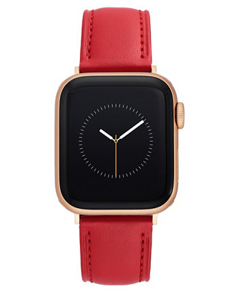 Женский кожаный ремешок красного цвета Apple, совместимый с часами Apple Watch 42/44/45/Ultra/Ultra 2 Anne Klein