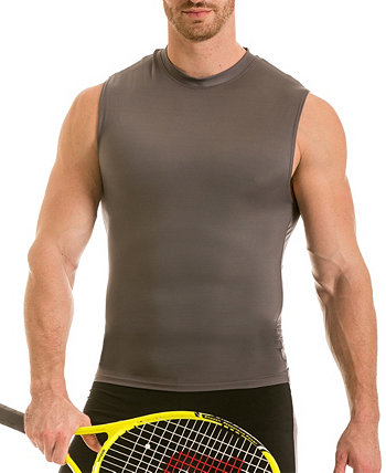 Men's Activewear Hi-Neck Sleeveless Crewneck T-shirt Instaslim
